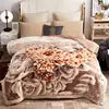 American Style 3D Printed Solid Festival Pattern Winter Thicken Raschel Blanket 100% Polyester Double-Layer Linen Nonwoven