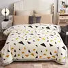 American Style 3D Printed Solid Festival Pattern Winter Thicken Raschel Blanket 100% Polyester Double-Layer Linen Nonwoven