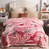 American Style 3D Printed Solid Festival Pattern Winter Thicken Raschel Blanket 100% Polyester Double-Layer Linen Nonwoven
