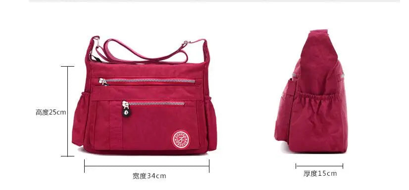 Oxford Waterproof Shoulder Bag Women Casual Crossbody Bag Multifunction Shopping Handbag Travel Large Capacity Messenger Bag