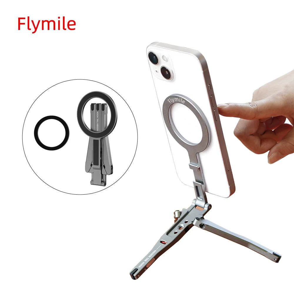 Magnetic Bracket For iPhone 16 15 14 13 Pro/Pro Max,Phone Universal Aluminum Alloy Magnetic Magsafe Tripod Accessories
