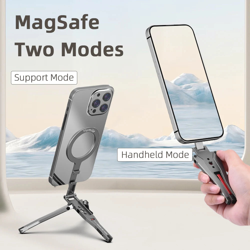 Magnetic Bracket For iPhone 16 15 14 13 Pro/Pro Max,Phone Universal Aluminum Alloy Magnetic Magsafe Tripod Accessories
