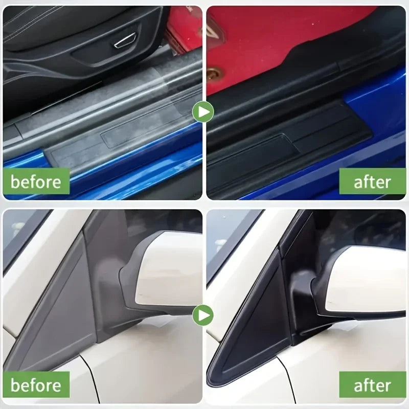 150g Plastic & Rubber Repair Paste - Black Crystal Polish for Car Scratches, Tire Shine & Interior Renewal, Anti-Aging & Fade Re