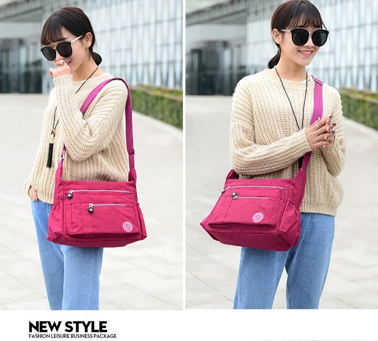 Oxford Waterproof Shoulder Bag Women Casual Crossbody Bag Multifunction Shopping Handbag Travel Large Capacity Messenger Bag