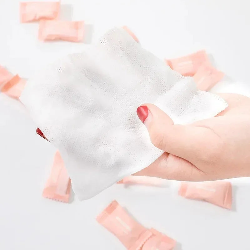 50pcs Disposable Towel Compressed Portable Travel Non-woven Face Towel Water Wet Wipe Outdoor Moistened Tissues