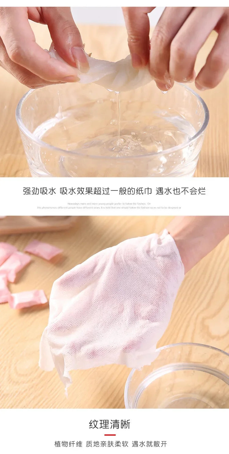50pcs Disposable Towel Compressed Portable Travel Non-woven Face Towel Water Wet Wipe Outdoor Moistened Tissues