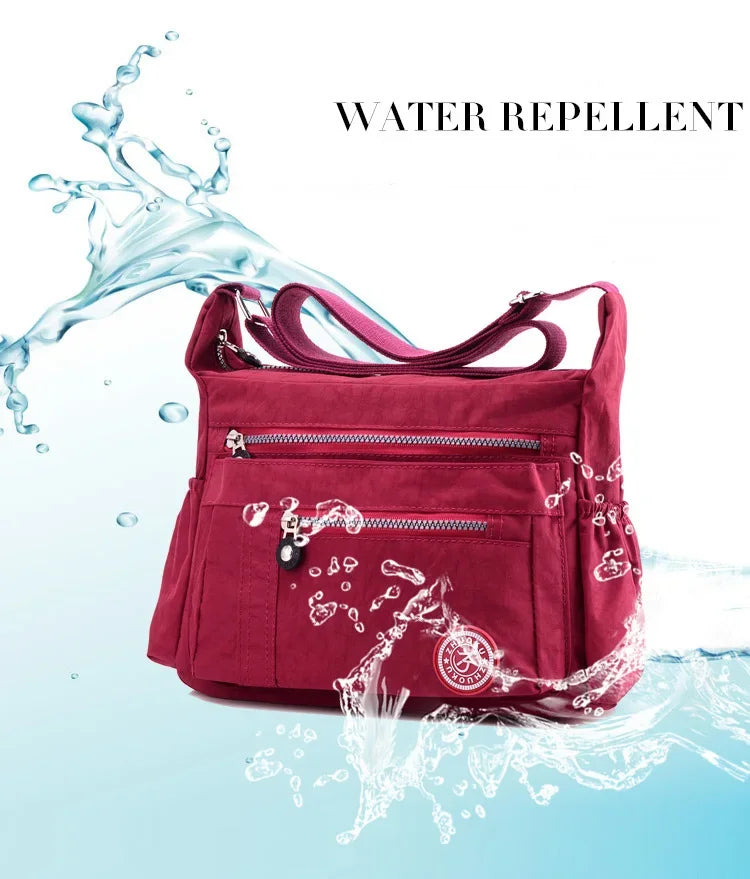 Oxford Waterproof Shoulder Bag Women Casual Crossbody Bag Multifunction Shopping Handbag Travel Large Capacity Messenger Bag