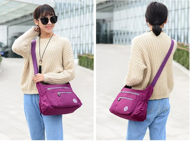 Oxford Waterproof Shoulder Bag Women Casual Crossbody Bag Multifunction Shopping Handbag Travel Large Capacity Messenger Bag