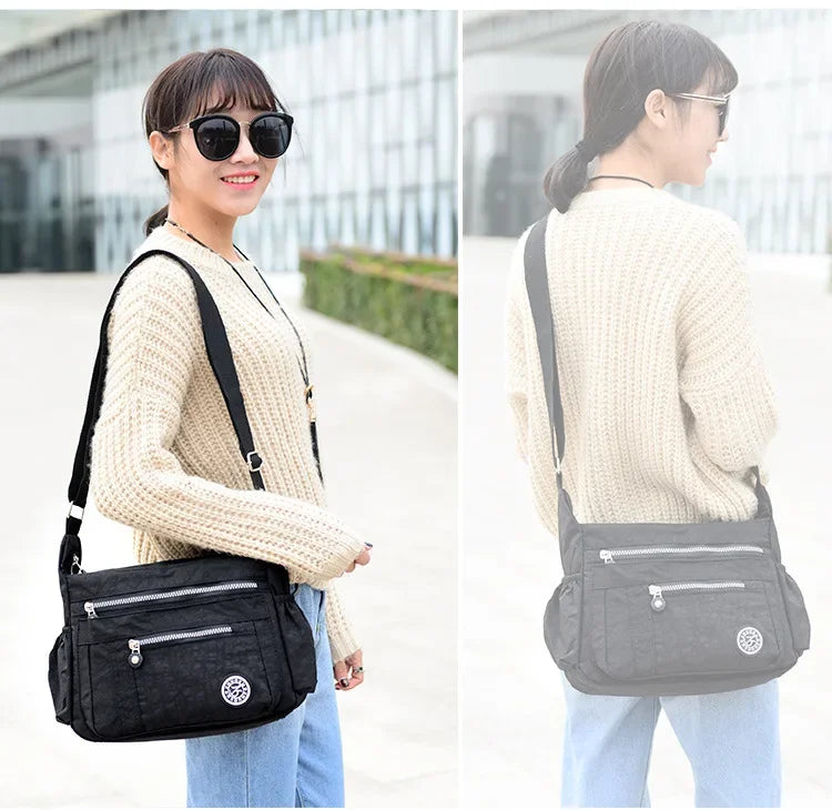 Oxford Waterproof Shoulder Bag Women Casual Crossbody Bag Multifunction Shopping Handbag Travel Large Capacity Messenger Bag
