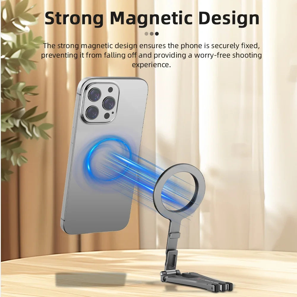 Magnetic Bracket For iPhone 16 15 14 13 Pro/Pro Max,Phone Universal Aluminum Alloy Magnetic Magsafe Tripod Accessories