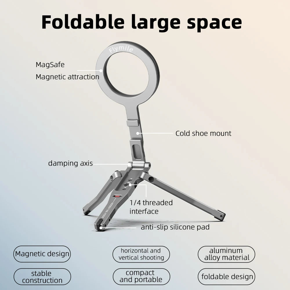 Magnetic Bracket For iPhone 16 15 14 13 Pro/Pro Max,Phone Universal Aluminum Alloy Magnetic Magsafe Tripod Accessories