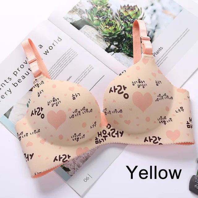 Women Flower Print Seamless Bra