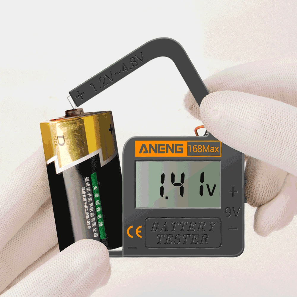 ANENG 168Max Digital Capacity Universal Test Lithium Battery Tester Checkered Load Analyzer Display Check AAA AA Button Cell
