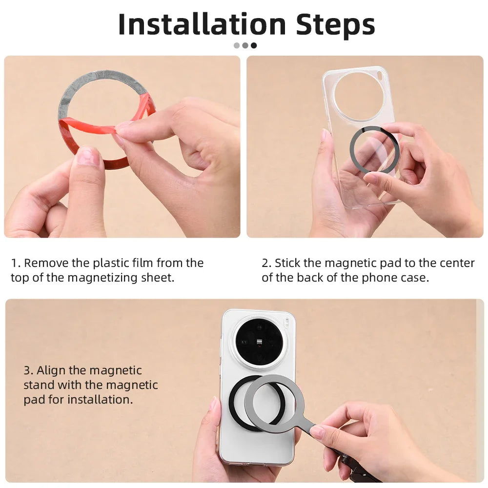 Flymile Magnetic Selfie Stick Tripod for Magsafe iPhone 16 15 14 13 12 Pro Max Samsung Phone Foldable Desktop Tripod 1/4" Holes