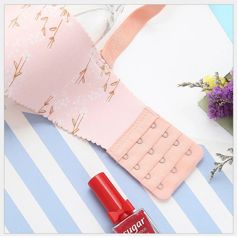 Women Flower Print Seamless Bra