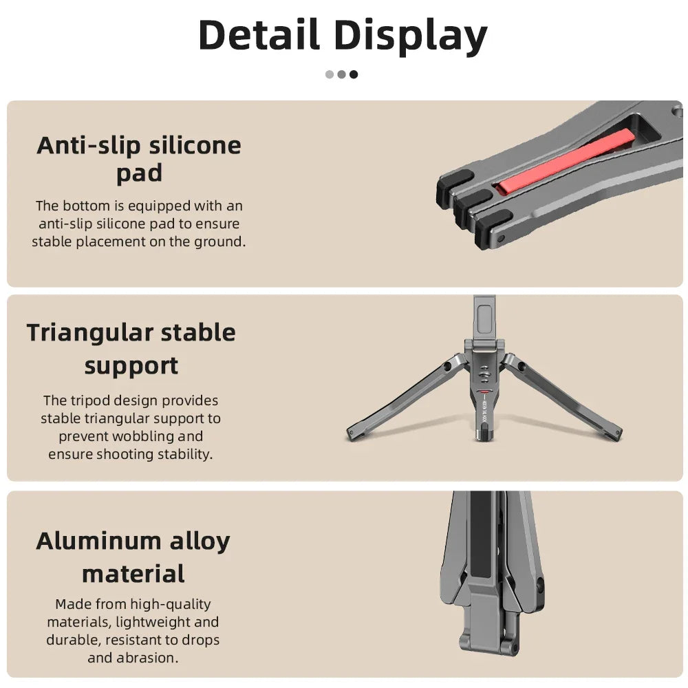 Flymile Magnetic Selfie Stick Tripod for Magsafe iPhone 16 15 14 13 12 Pro Max Samsung Phone Foldable Desktop Tripod 1/4" Holes
