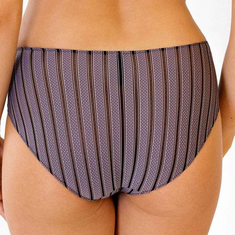 Soft Stretch High Waist Brief Panty Daisy Stripe-1