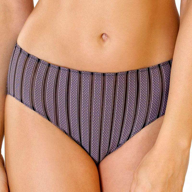 Soft Stretch High Waist Brief Panty Daisy Stripe-0